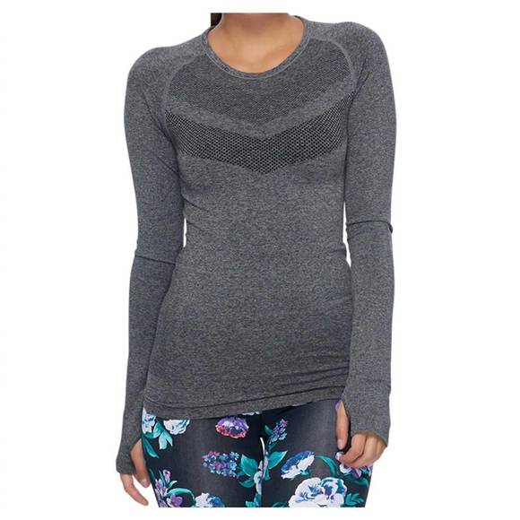 NEW BODY GLOVE charcoal joshua tree seamless long sleeve pullover in bgs grey - Picture 1 of 2